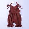 Summer  Soft Toddler Kid Overalls Romper Baby Girl Jumpsuits Solid Cotton Linen Newborn Clothes Infant Sleeveless Bodysuit