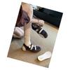 Water drop hollow double Velcro color matching ballet casual shoes leather soft sole not tired feet thin round head flat sole single shoes