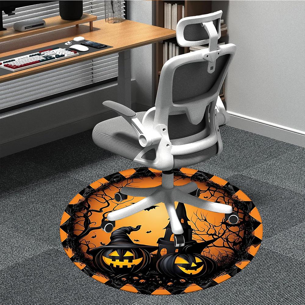 1 Stück Halloween-Kürbisse Stuhlteppich für Büro Rutschfest, Leicht, Maschinenwaschbarer Teppich für Büro, Schlafen, Zimmer - Feiertagsdekoryy251009117