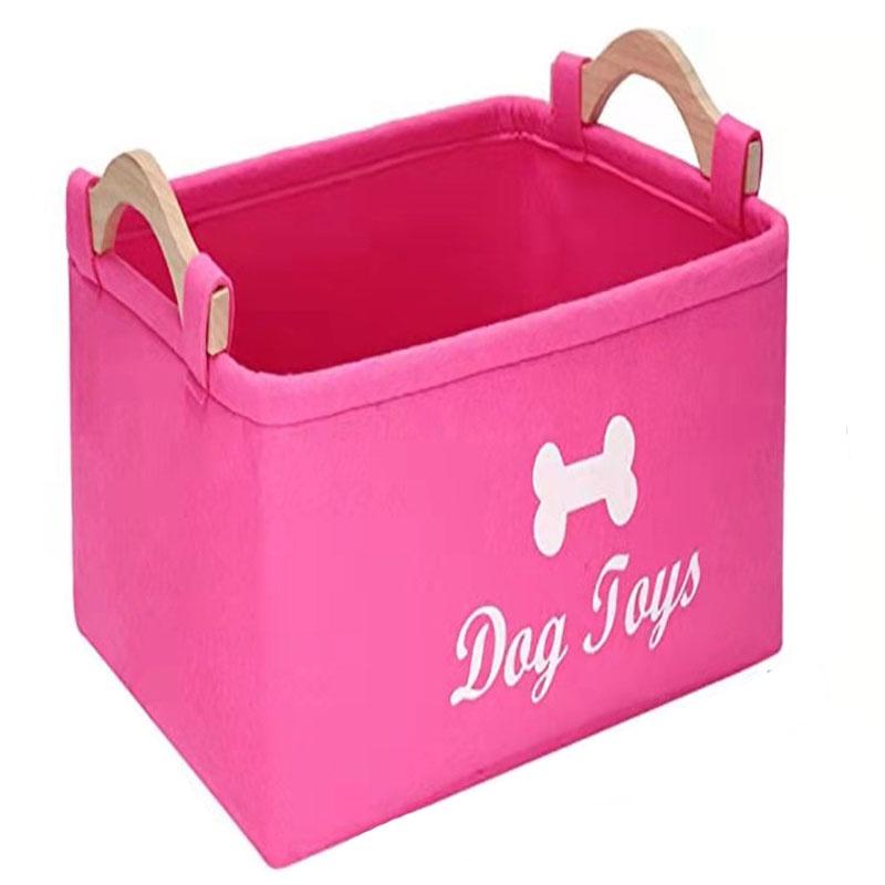 Aufbewahrungsbox aus Filz mit Holzgriff Großer quadratischer Aufbewahrungsbehälter für Haustierspielzeug