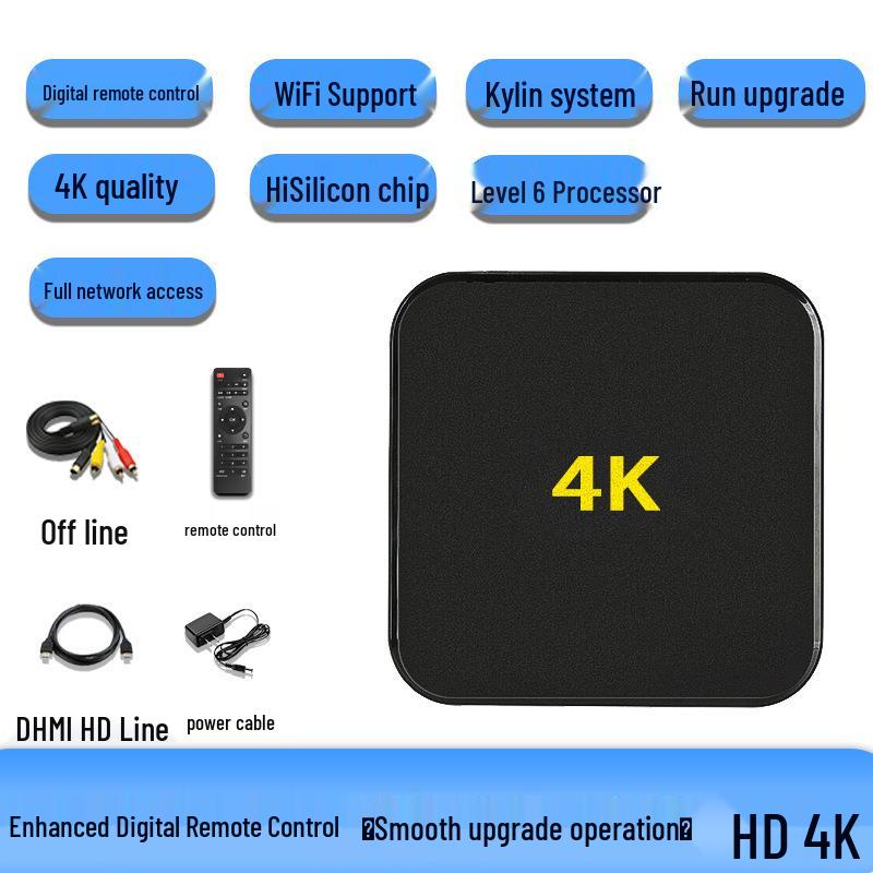 2024 4K HD 5G Wireless Set-Top Box for Elders with Screen Casting