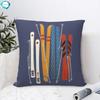 Retro Colorful Skis Square Pillowcase Cushion Cover Decorative Pillow Case Polyester Throw Pillow Cover Home Sofa Living Room