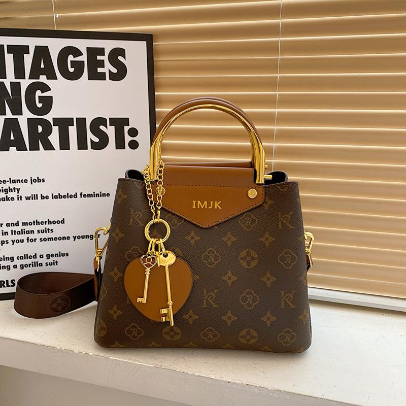 

Женская сумка-тоут в ретро-стиле с принтом, классическая большая вместительная сумка, многослойная темпераментная наплечная сумка 19cm*23cm*19cm*11cm