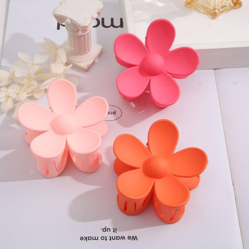 1PCS Candy Colors Big Flower Hair Clip Women Girls Cute Ponytail Makeup Bath Crab Claws Clips Fashion Fresh Beach Headwear Accessories