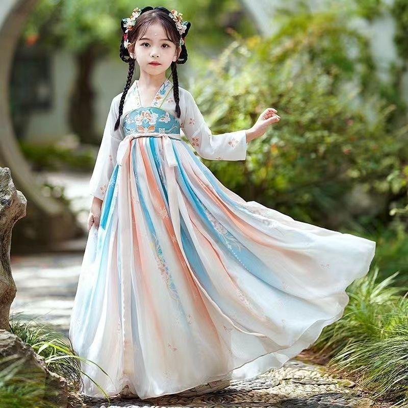 2025 Autumn Hanfu: Children's Tang Dynasty Princess Dress for Girls