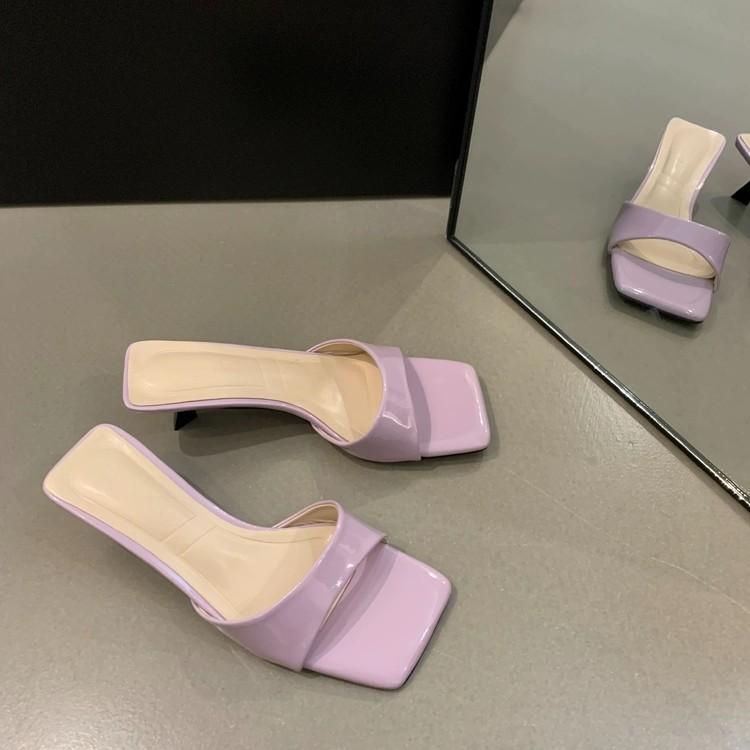 

Fashion New Summer Fashion Open Toe Silk Women Slipper Slip on Elegant Thin Low Heel Dress Ladies Slides Shoes Zapatos De Mujer 35