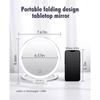 Foldable Makeup Mirror Touch Screen Makeup Mirror 3 Colors Light Modes Cosmetic Mirrors USB Rechargeable Folding LED Mirror