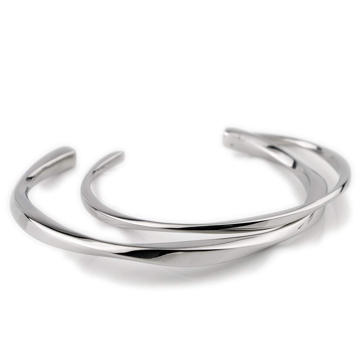 

Pair of bangles and surgical stainless [JBC Co., Ltd.] bracelets, steel, vie, B1244M/B1243S