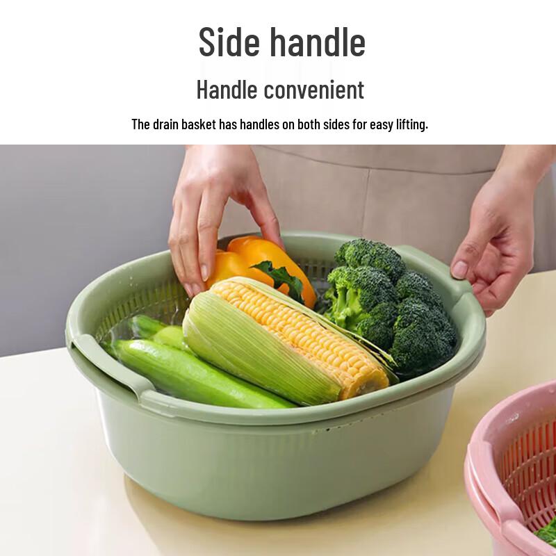 Double-Layer Fruit & Vegetable Washing Draining Basket