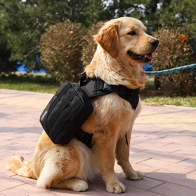 KEMORELA Pet Dog Self Backpack Outdoor Sports Dog Treat Bag Medium Large Dog Detachable Oxford Cloth Cool Handsome Camouflage