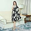 Wrinkle Printed Loose Fitting Dress for Women In Summer, New Style, Slimming and Age Reducing Design, Mid Length Skirt