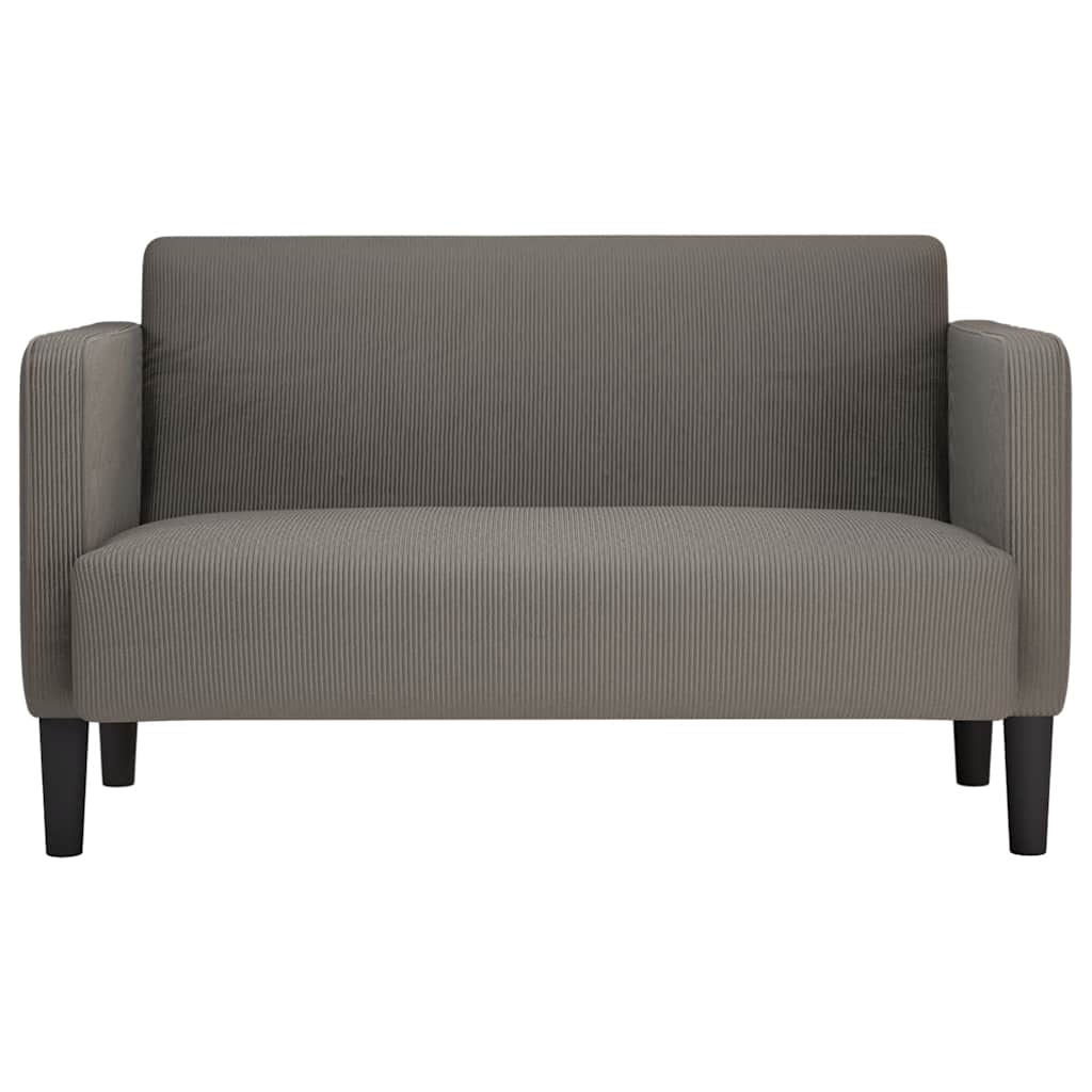 Two Seater Sofa Light Grey 109 cm Cord Fabric