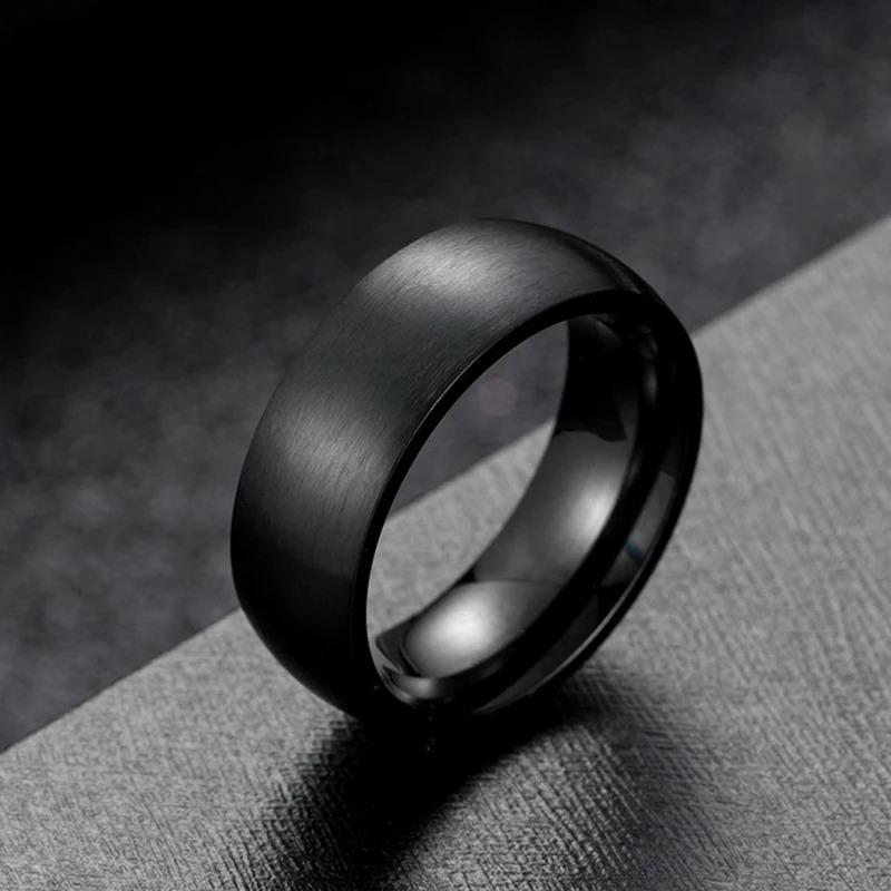 Charm Couple Rings For Women Black Rhinestones Rings Set Trendy Men Stainless Steel Ring Fashion Wedding Jewelry For Lover Gifts