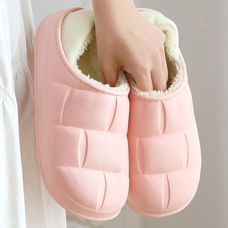 New Cotton Slippers Autumn and Winter Waterproof Plush Indoor Non-slip Silent Outer Wear Household Slippers