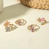 Stylish Rhinestone Enamel Flower Ring for Women - Stackable Vacation Accessory