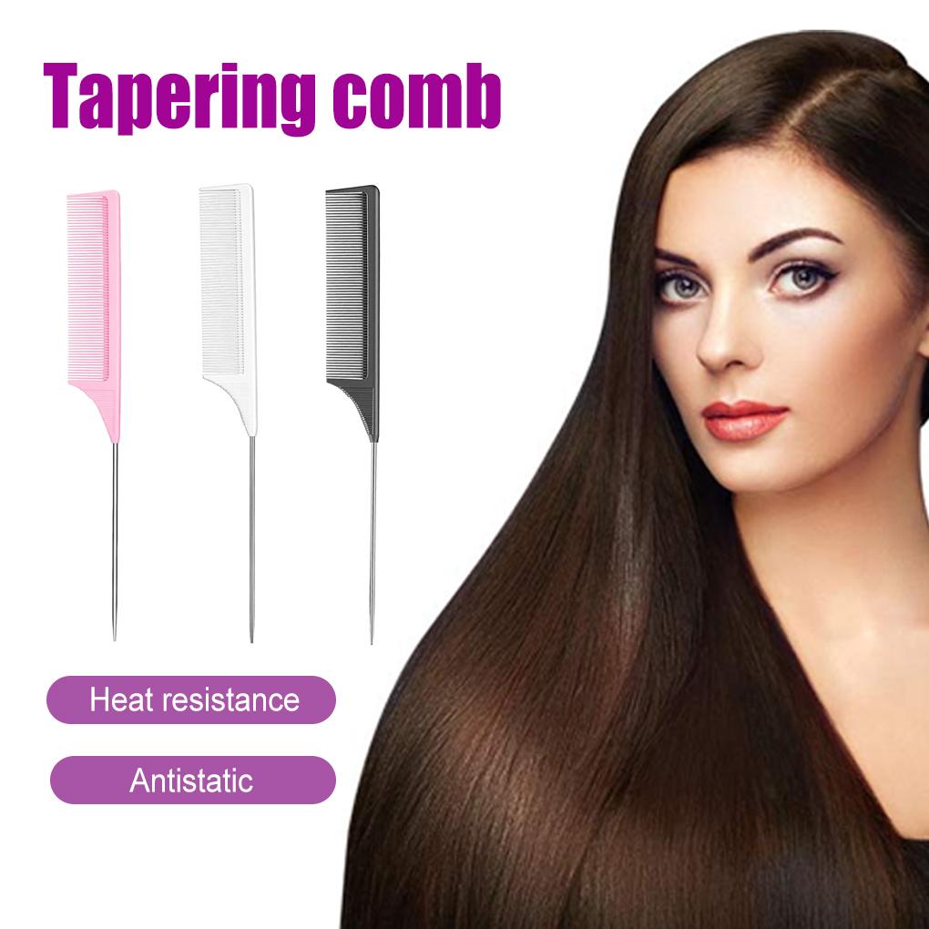 Rat Tail Combs Carbon Fiber Metal Portable Solid Lightweight Heat-resisting Electrostatic Prevention Hair Pick