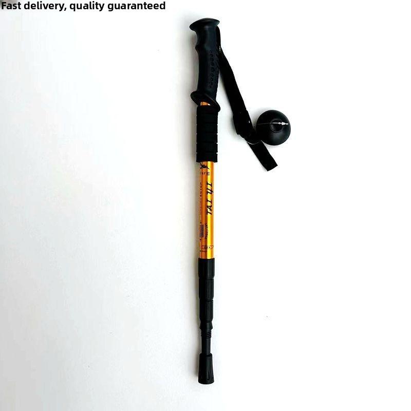 Ultra-Light Titanium Alloy Hiking Cane Anti-Slip Mountain Climbing Stick Outdoor Travel Walking Stick Shock Absorption System 7