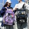 Transparenter PVC Outdoor Sport Fitness Rucksack Lässiger Reise Sichtbarer Rucksack Große Kapazität Wasserdicht Schultertasche Rucksack