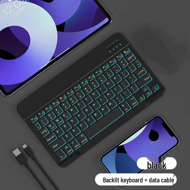 RGB Backlit Bluetooth Keyboard & Silent Wireless Mouse for iPad, Huawei & Tablets