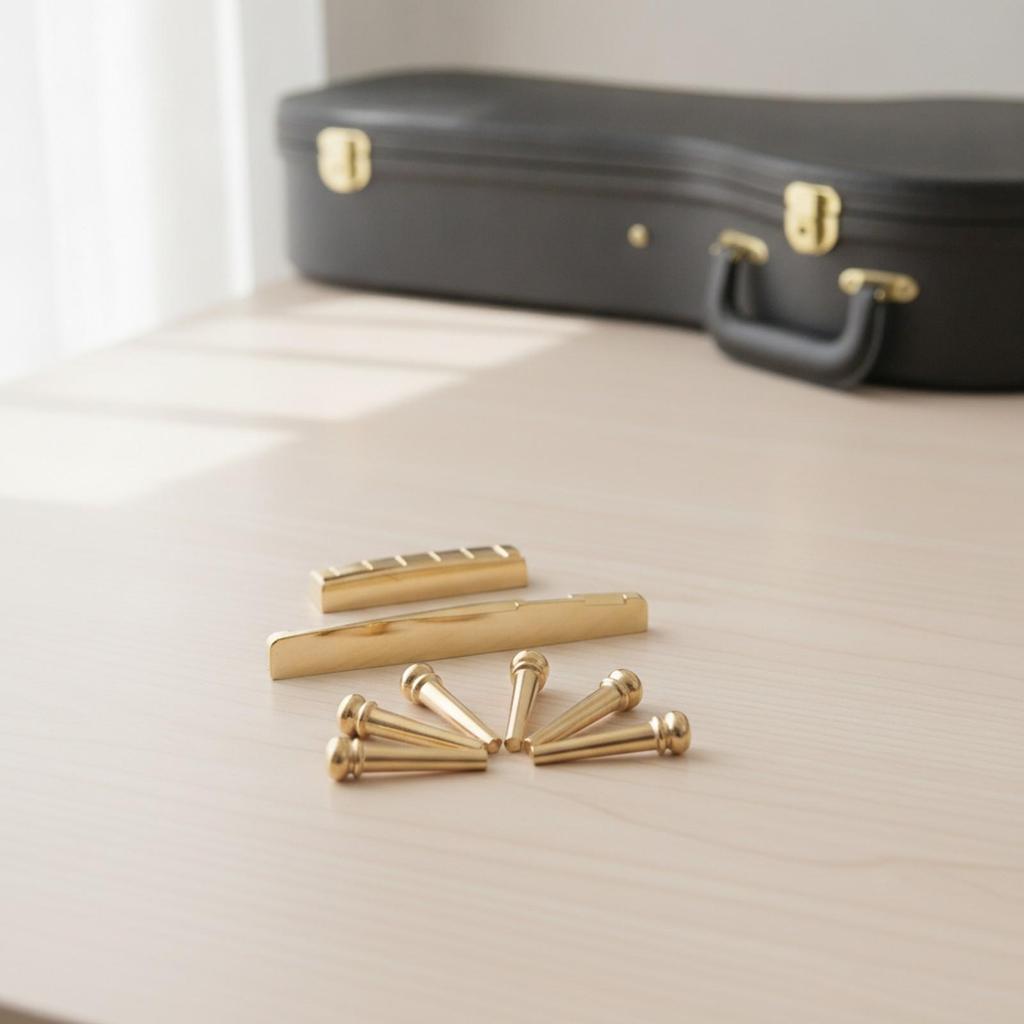Guitar Bridge Pin Kit with String Rests Brass Hardware Convenient for Guitarists