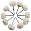 STONEGO 10PCS Wool Wheel Polishing Head with 3mm Shank for Buffing Polishing Jewelry Metals Rotary Tool Accessories