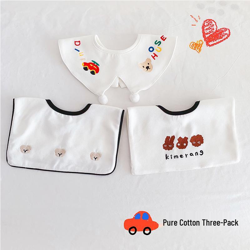 Korean Style Breathable Cotton Gauze Baby Bib for 0-2 Year Olds