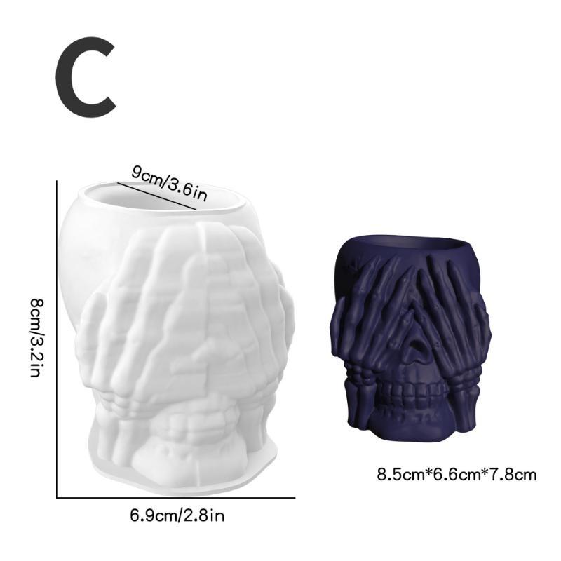 Diy Crystal Drop Glue Potted Gypsum Halloween Skull Silicone Mold Three-dimensional Pumpkin Decoration Mold