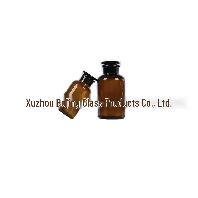 Brown Wide-Mouth 500ml Reagent Bottle with Ground-Glass Stopper