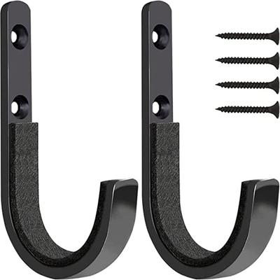 Ganci per scale in acciaio inox da parete, confezione da 4, ganci per chiavi in metallo, rivestimento in feltro morbido per rastrelliera per fucili, supporto per fucili da parete in acciaio inox