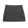 European & American Workwear Multi-Pocket Mini Skirt - Solid Color Casual Street Style Skirt