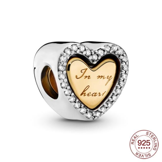 

Очаровательное двухцветное обручальное кольцо из серебра 925 пробы, подвеска для оригинального ожерелья Panjia, женское модное ювелирное изделие, подарок