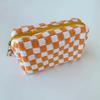 Colorful Checkerboard Plush Clutch Makeup Bag Large Capacity Cosmetic Storage Bag Skincare Organizer Toiletries Bag