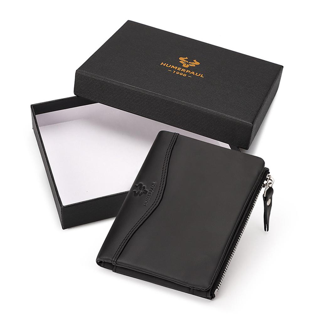 Humerpaul Neue RFID Männer Brieftasche Blockieren Schutz Anti-Diebstahl Scan Männlichen Leder Biflod Kurze Brieftasche Zipper Münzfach Beutel Casual geld Tasche