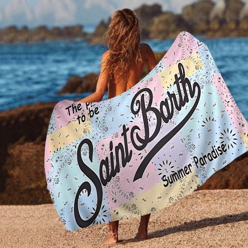 Blauw Witte Gestreepte Saint Barth Strandlaken Lichtgewicht Sneldrogend Microvezel Reis Zwem Bad Handdoek
