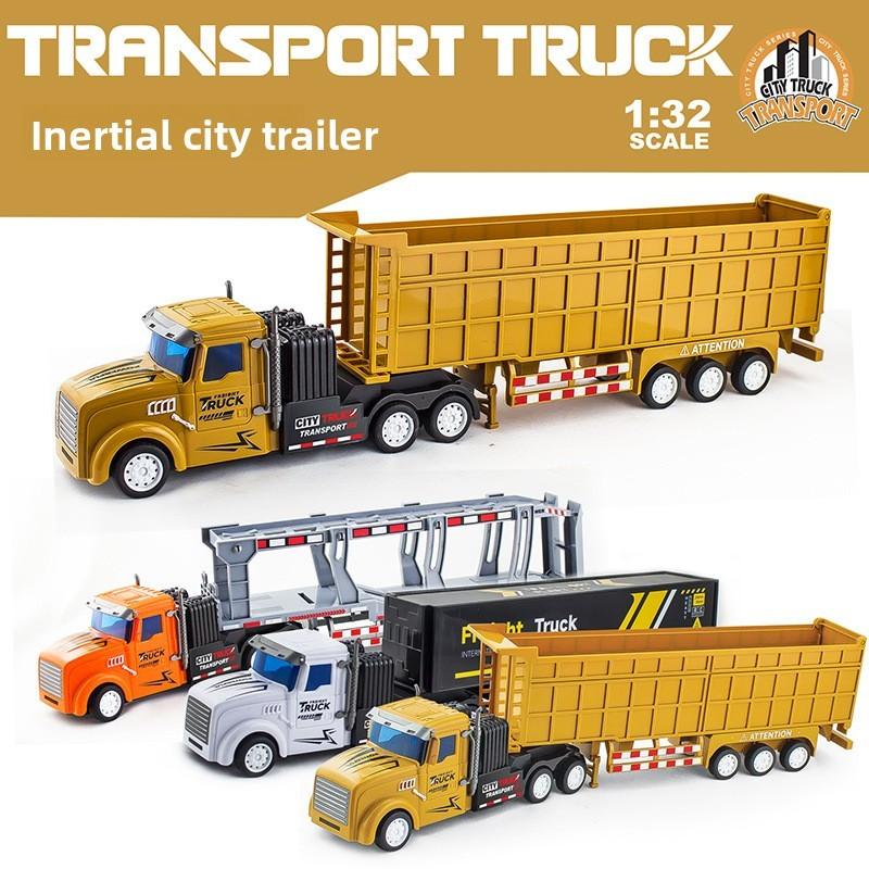 Double Trailer Decker Container Truck Engineering Vehicle Model Children Toy