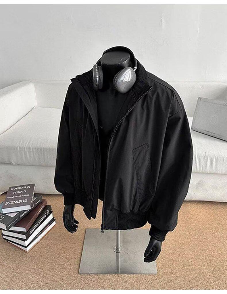 Men's American Retro Cotton Baseball Jacket - Trendy Oversized Windproof Casual Workwear