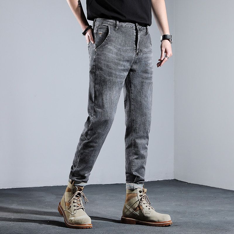 Fashion Brand Foreign Trade Tail Goods Skinny Spring and Summer Jeans Black thirty-three