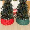 Christmas Tree Collar Red and Green Felt Decorations Tree Skirt Alternative Stereoscopic Tree Bottom Surrounder Party Display