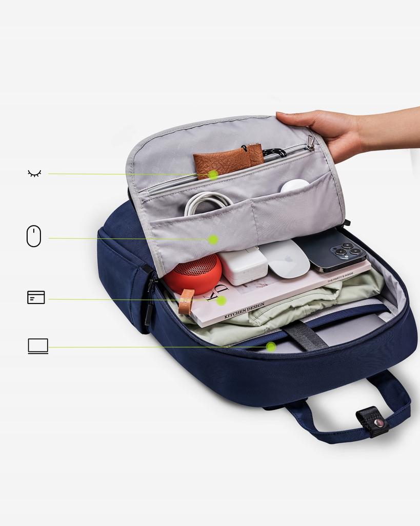 Innostyle Plecak Na Laptopa 15 6 Do Samolotu Wodoodporny Colorlite 14L Niebieski