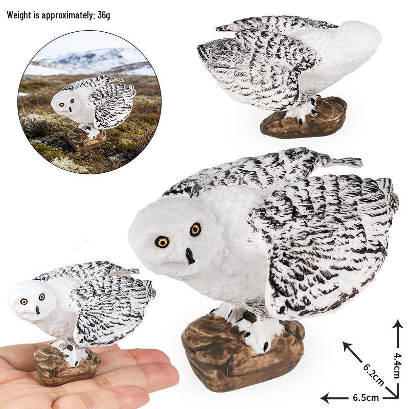 Solid Snowy Owl Animal Model - Children's Educational Toy and Ornament