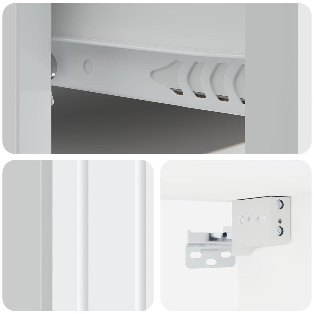 Wall Mounted Nightstand White 33 x 34.5 x 24 cm Particleboard