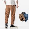 Winter Men's Brown Corduroy Pants Loose Fit Streetwear Joggers With Pockets
