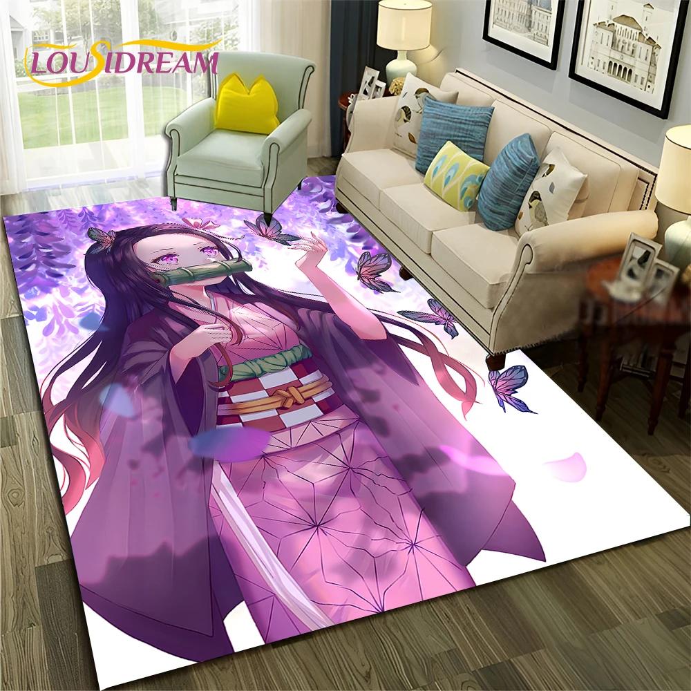 Kamado Nezuko Demon S-Slayer Anime Carpet Rug for Bedroom Living Room Home Sofa Decoration,Children Game Large Decor Floor Mat