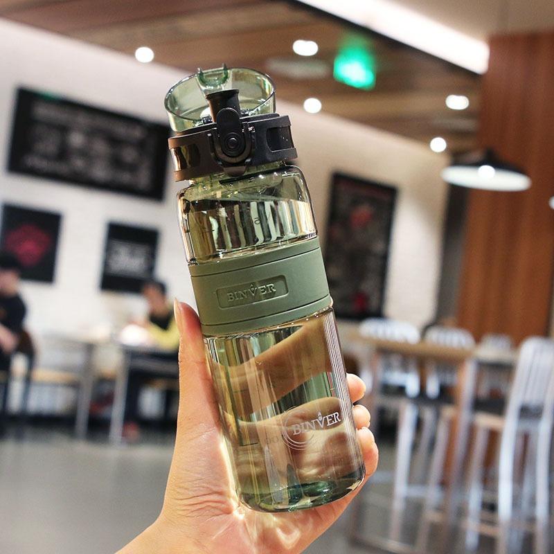 Portable Water Bottle Leakproof Non-Toxic BPA Free Plastic Water Bottle with Volume Scale Anti Drop Outdoor Sports Water Bottle