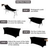 46FT BlackWhite Stretch Spandex Table Cover Washable Kitchen Universal Tablecloth Fit for Event Banquet Wedding Cocktail Party