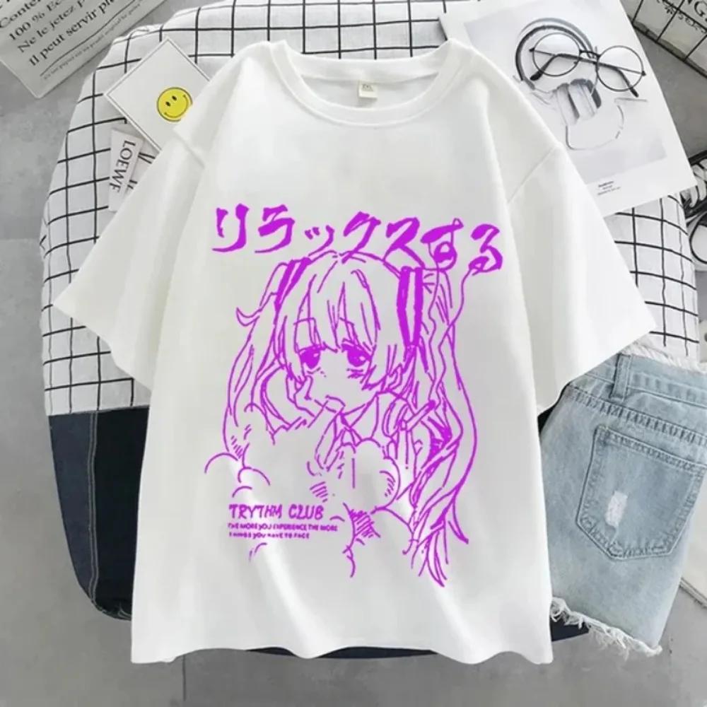 Womens Anime Y2k Oversized T-shirt Print Kawaii Clothing Japanese Graphic Streetwear T Shirt Harajuku Grunge Tops