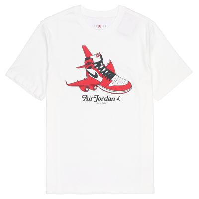 Jordan Alphabet Print Round Neck Short Sleeve T-Shirt Unisex Tops White DN1443-100