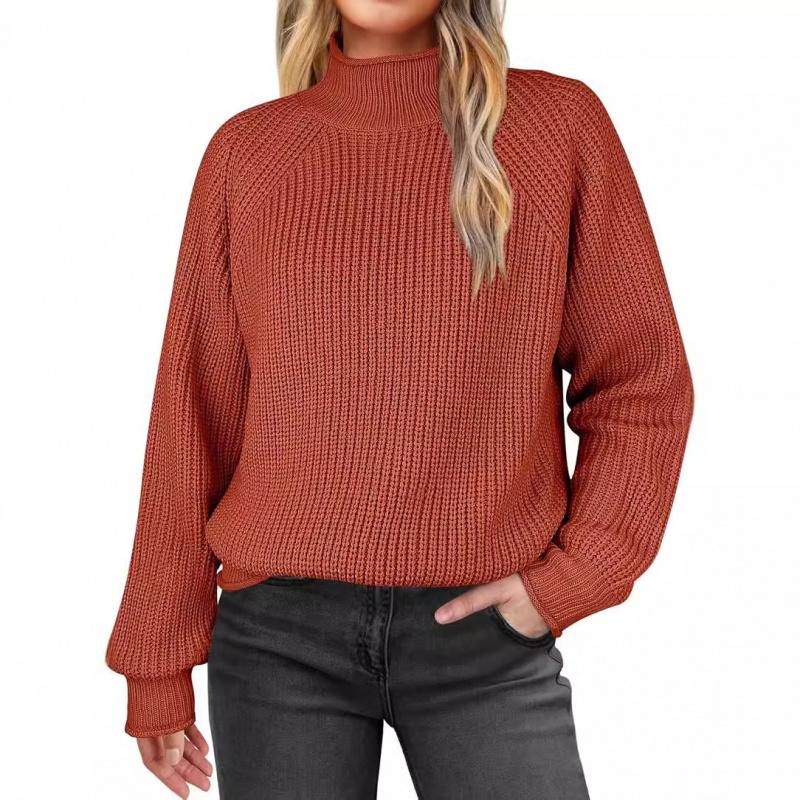 Autumn Winter New Solid Color Pullover Turtleneck Knitted Sweater Long Sleeve Women's Clothing