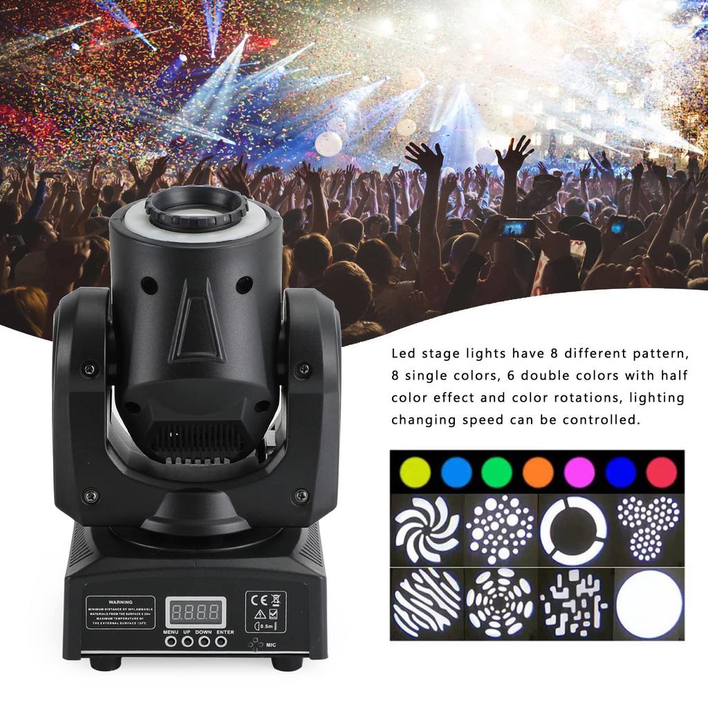 Bruce & Shark Moving Light, Stage Lighting, Spotlight, 100W High Brightness RGBW LED Ball Light, Moving Head, Stage Lighting, LED Rotation, 8 Colors,