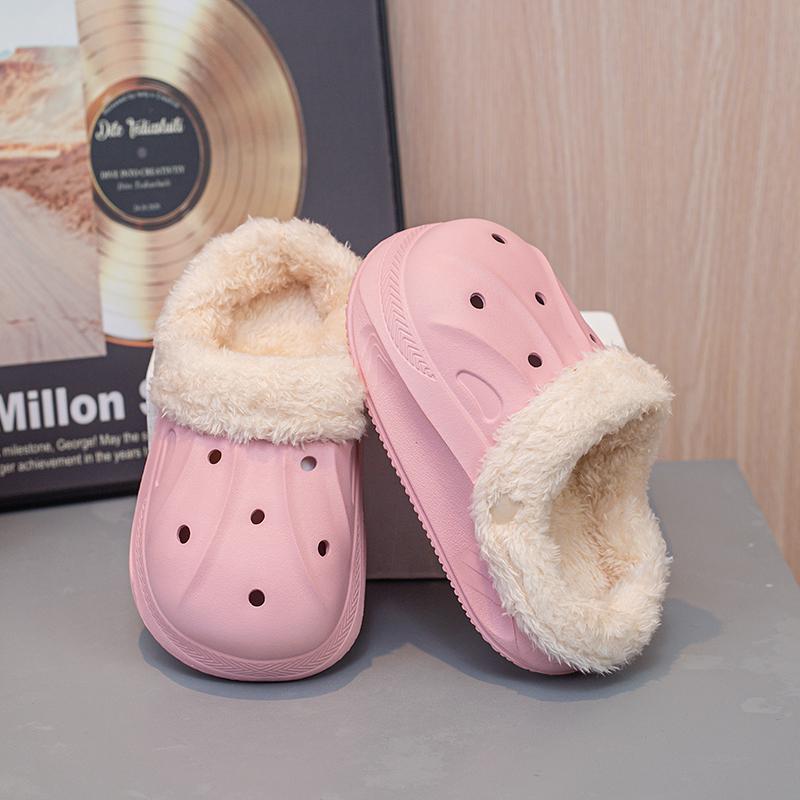 Kids Cotton Slippers Winter Warm Plush Clogs for Children Anti-slippery House Slides Casual Slip Ons Cotton Shoes Boys Girls New
